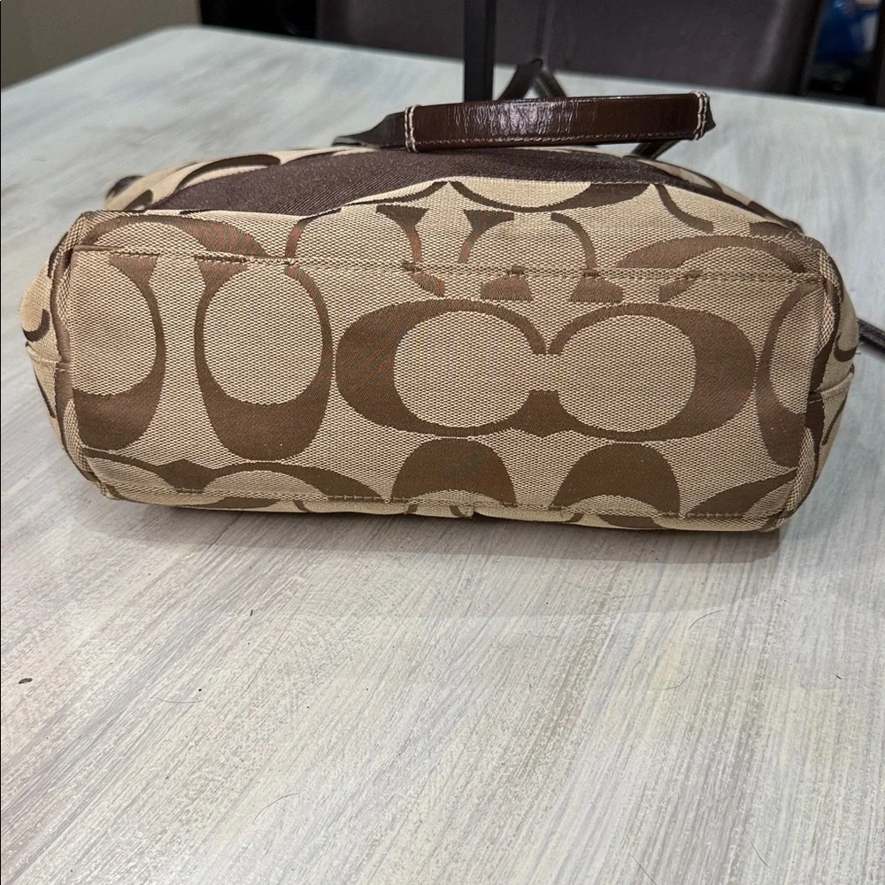 Coach Brown and Tan Medium Tote Bag